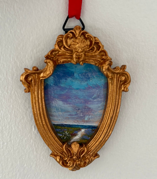 “Follow the Path” Mini original art framed in a Vintage Frame