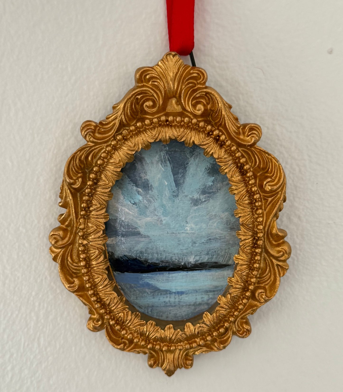 “Peaceful”  Mini original art on vintage frame