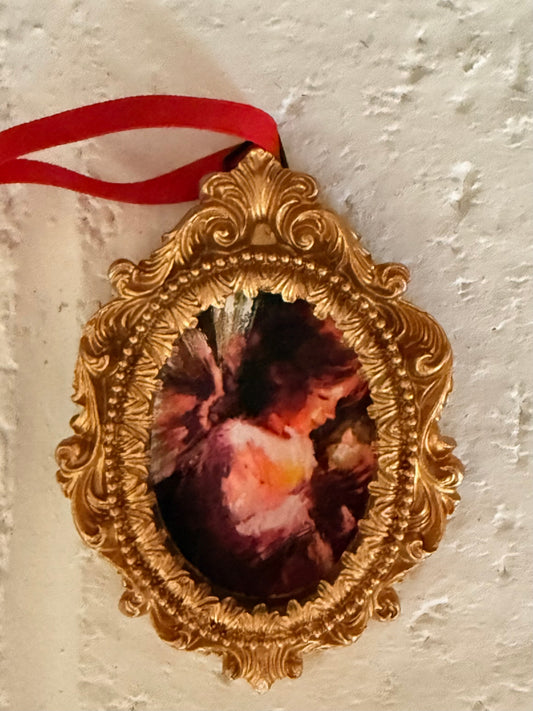 ”Lighting the Next Step” - Mini Original art framed in a brass vintage frame