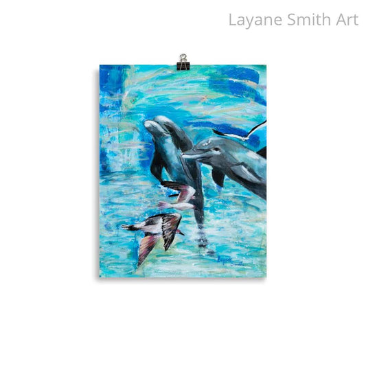 "Dolphins Can Fly " Print